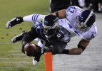 Eagles wide receiver Jason Avant is tackled a yard short of he goal line by Indianapolis Colts defensive back Aaron Francisco during the fourth quarter.