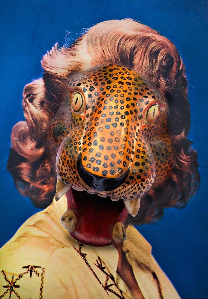 Ingrid Bergman Wearing Mexican Jaguar Mask