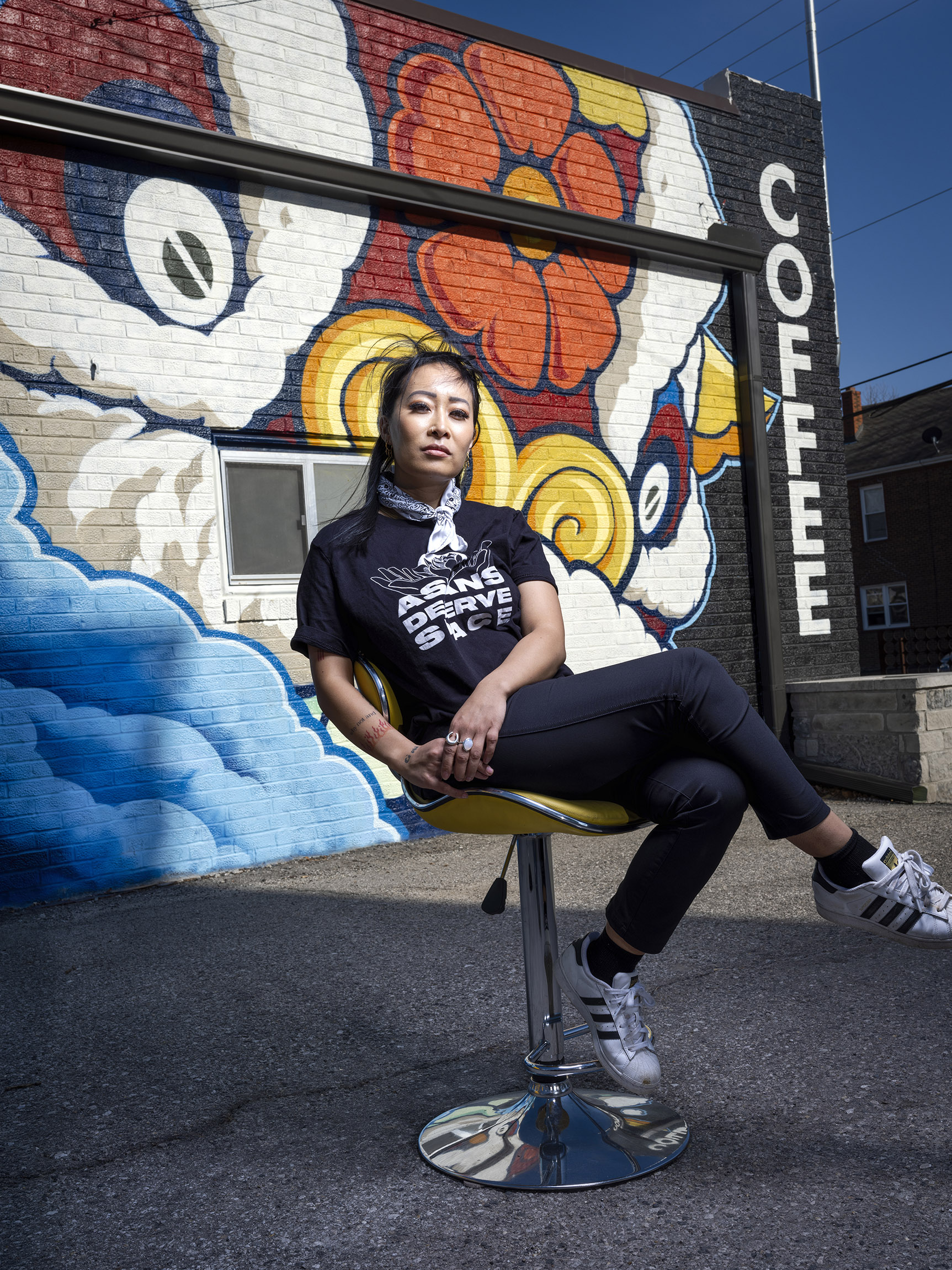 Jackie Nguyen is an actress and also a proprietor of a Vietnamese coffee shop, Cafe Cà Phê. It’s been operating as a food truck. Nguyen sits beside her new brick and mortar store that will open in Columbus Park in spring. 