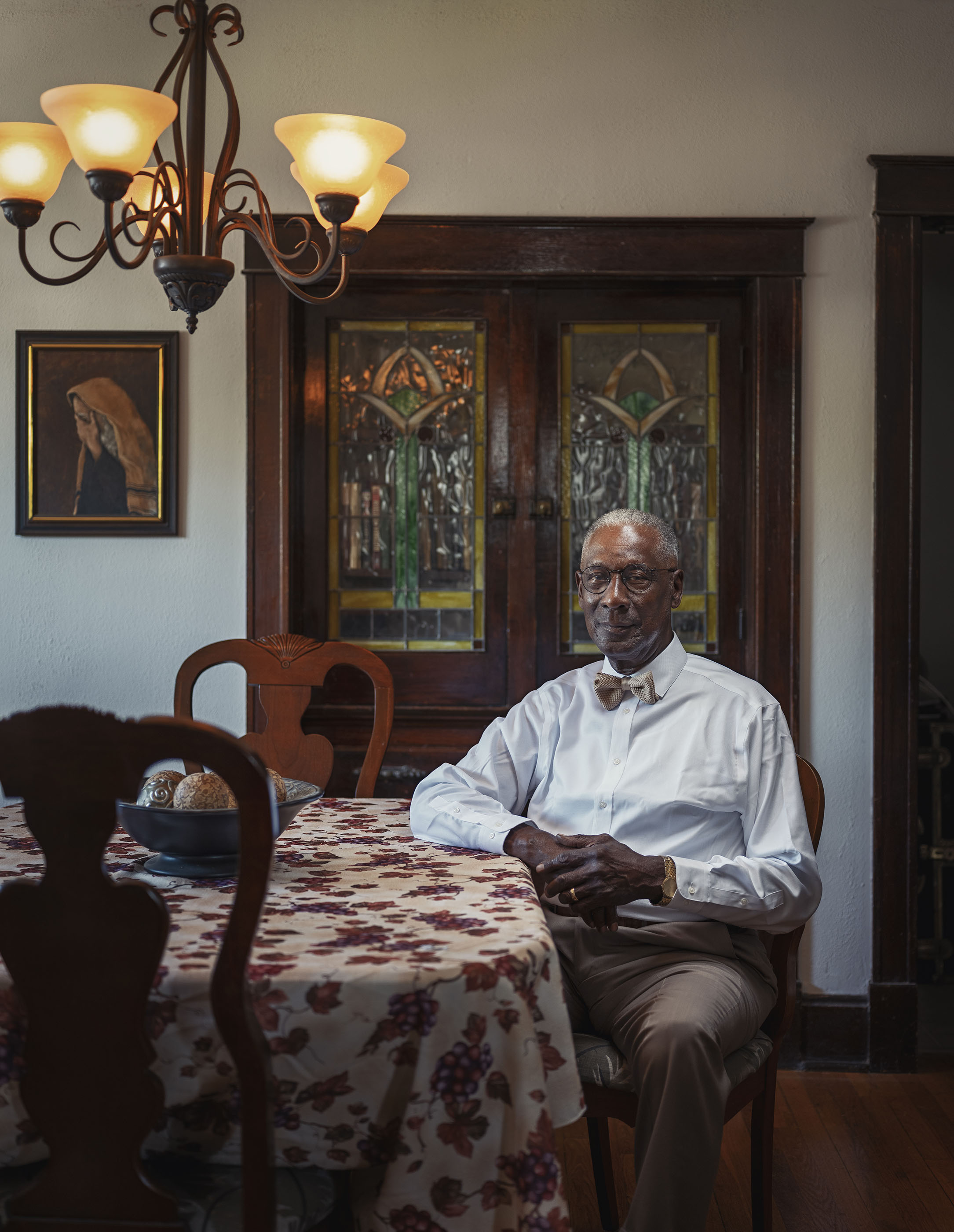 Portrait of Robert Powell inside his childhood home on Brooklyn Avenue