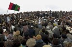 A few thousand Afghans surrounded resigned province mayor, Mullah Taj Mohammad as he tries to rally them for their support of province representative in Afghanistan’s Loya Jirga.