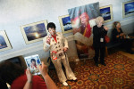 Elvis tribute artist, David King, 42, of Greencastle, PA poses for a photograph after performing at the Ocean City Elvis Festival which took place at the Clarion Resort Fontainebleau Hotel on Friday October 23, 2015 in Ocean City, MD. King is a church pastor. 
