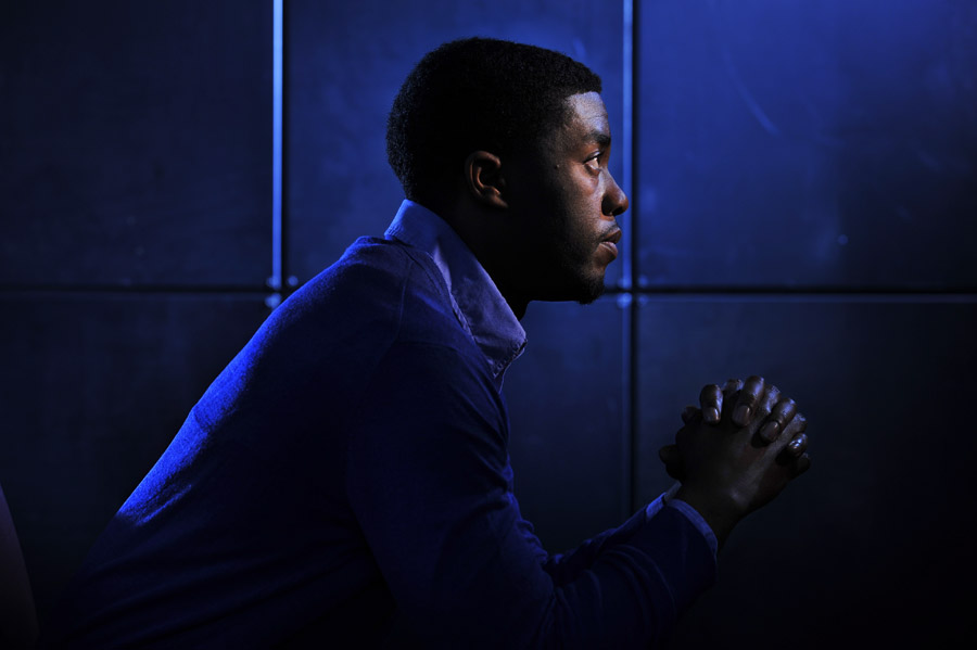 Chadwick Boseman poses for a portrait at the Ritz-Carlton Georgetown, Washington, DC on Monday March 18, 2013 in Washington, DC.  Boseman portrays Jackie Robinson in the movie, {quote}42{quote}.  (Photo by Matt McClain/The Washington Post)