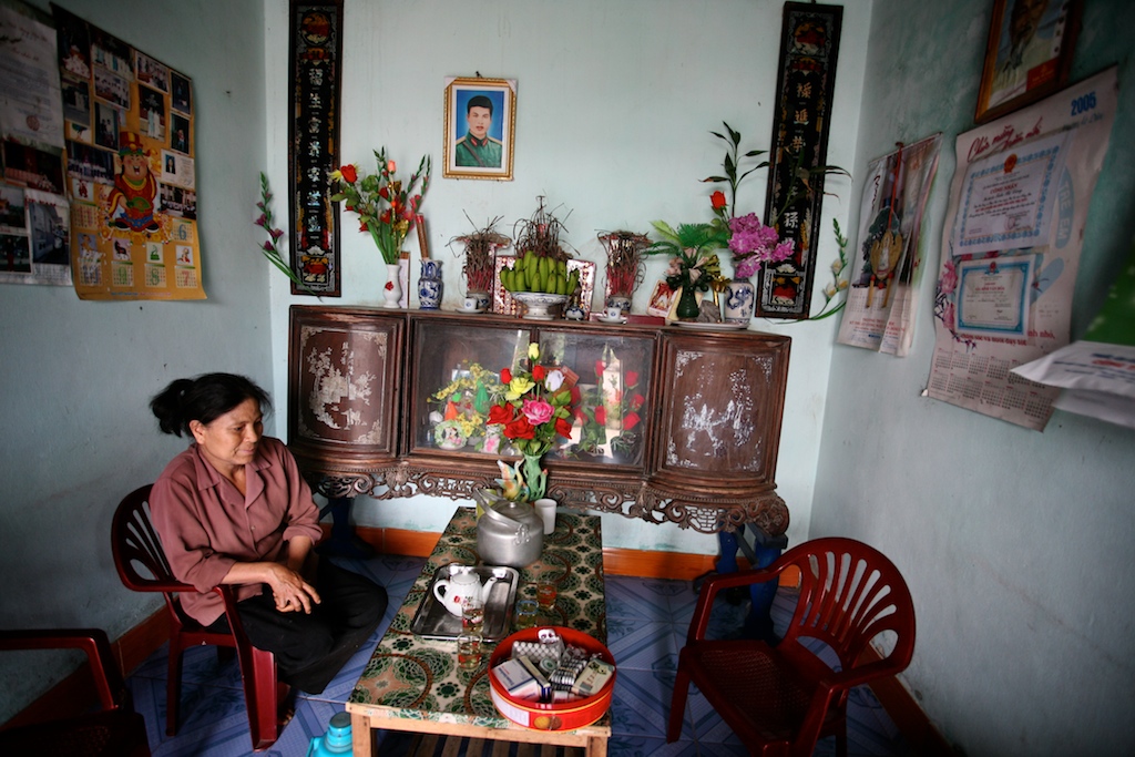 A mother of an Agent Orange victim at home in Kim Dong district of Nhat Tan, Vietnam.
