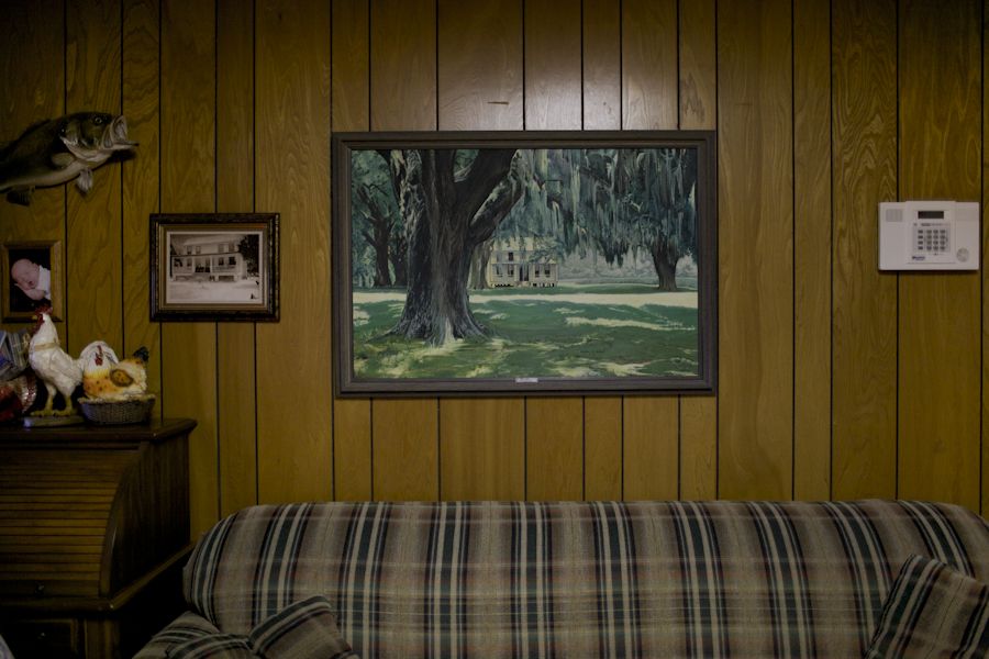 A painting of Mr. Frampton's childhood home that was buit in the 1800's, hangs on wall of his brothers house about 50 yards away from the orginal barn house in Varnville, SC. Nov. 2014
