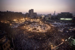 Thousands of anti-government protesters gather for Friday prayers at Tahrir Square, as news broke that Hosni Mubarak resigned. Cairo, Friday, February 11, 2011