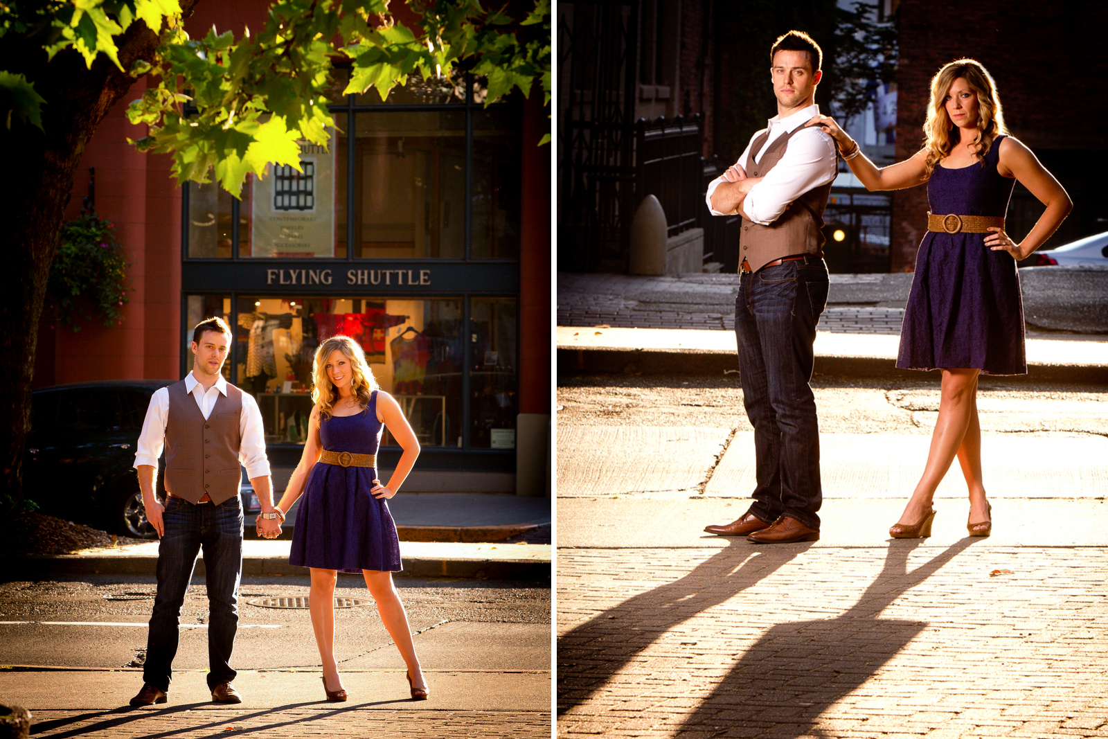 The engagement session of Jamie & Brad in Pioneer Square and Discovery Park in Seattle. (Engagement Photography by Scott Eklund - Red Box Pictures)