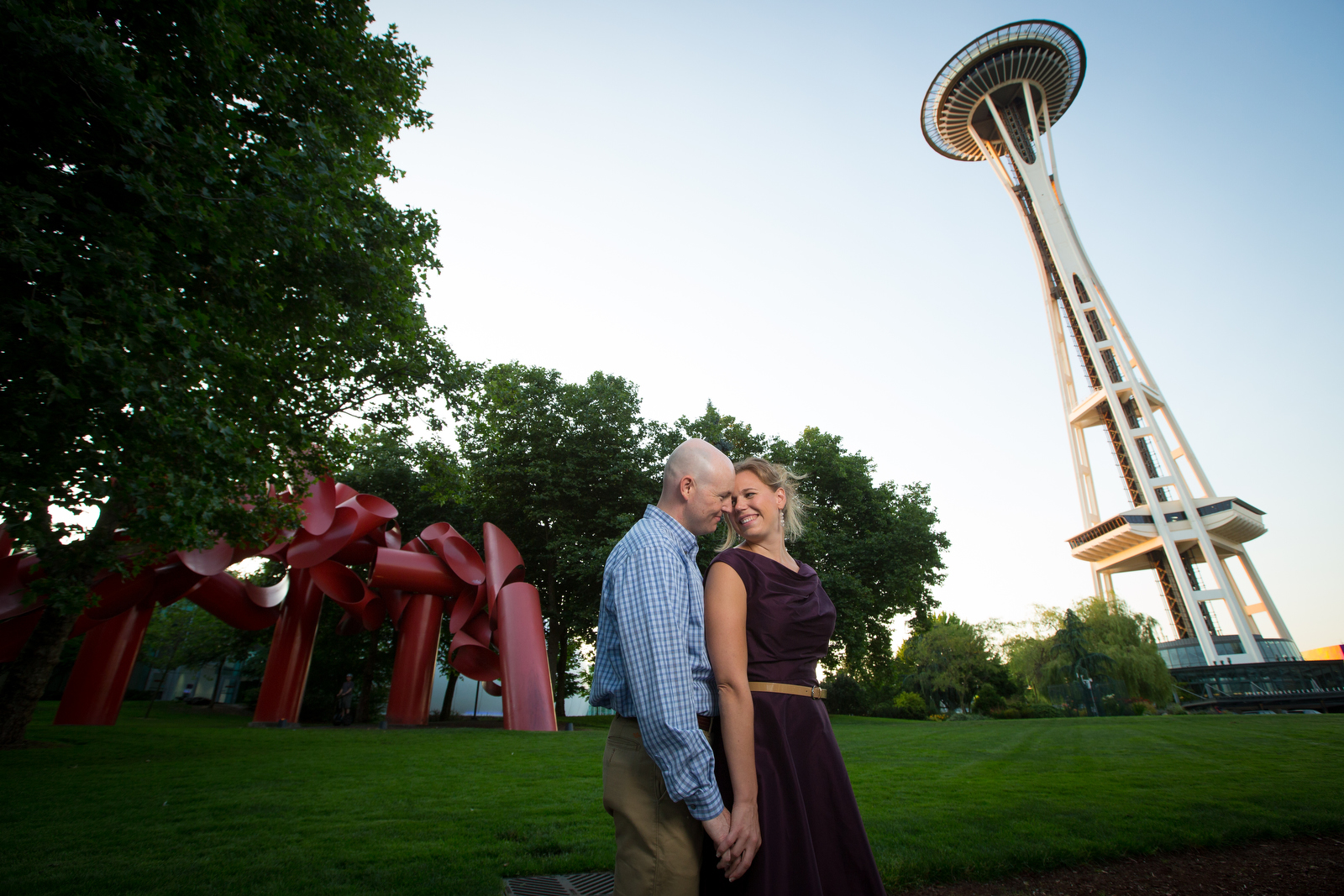 The Seattle Center engagement session of Jennifer & Lincoln. (Photography by Scott Eklund /Red Box Pictures)
