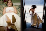 Michelle's puts her feet up and takes a break prior to her wedding at The Attic in Sumner, WA. (Photo by Scott Eklund/Red Box Pictures)Michelle gives her dress a tug as she walks down the stairway and out the door just before the start of her wedding at the The Attic in Sumner, WA. (Photography by Scott Eklund/Red Box Pictures)