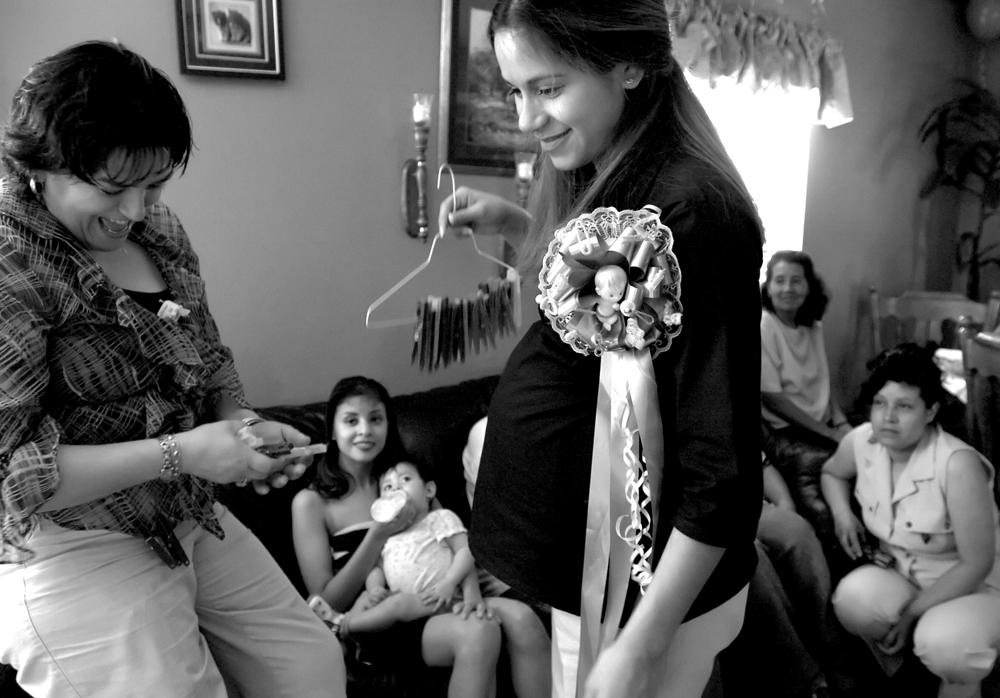 Maria attends her baby shower at her aunt's house in East Dallas.