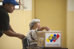 A woman in a wheelchair casts her vote in the 23 de Enero neighborhood in Caracas.