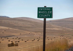 Wheeler County has the distinction of being one of ten counties in the United States without a case of coronavirus. The Wheeler County sign on Highway 19 greets visitors on May 3, 2020, near Fossil, Oregon.