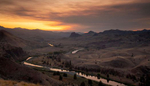 The John Day River courses through Wheeler County as the sun sets on Sept. 3, 2020, near Mitchell, Oregon. Wheeler County covers more than 1,700 square miles in north central Oregon and has a population of about 1,300 people. It is one of 10 counties in the United States that has yet to record a coronavirus case.