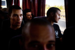 Athens, Greece August 25, 2012Party members of Golden Dawn, head for Thermopylae.