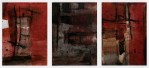 Triptych. Mixed media on canvas, 7 x 5 in. (17.8 x 12.7 cm) each