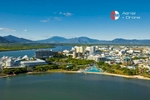 Aerial view of Cairns Esplanade Lagoon by photographer Cairns