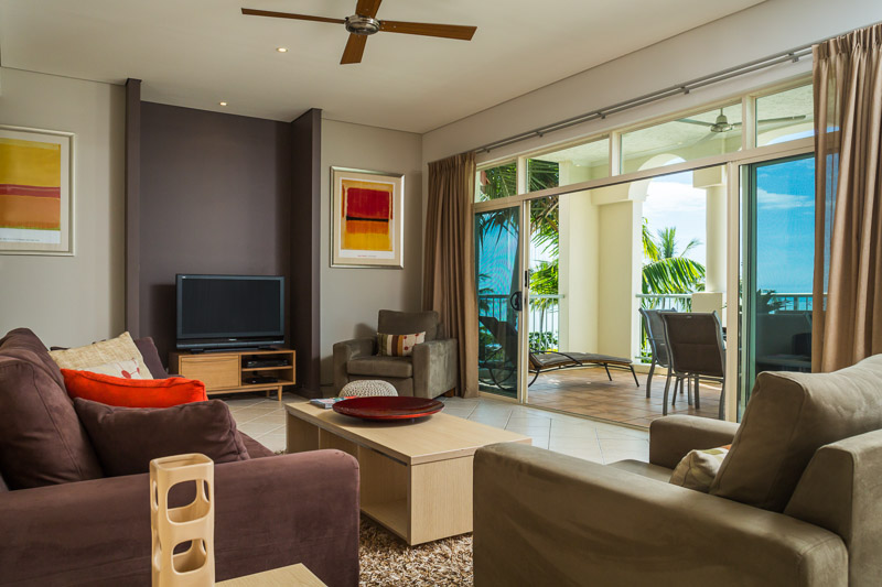 Apartment living room at Sea Change Beachfront Apartments