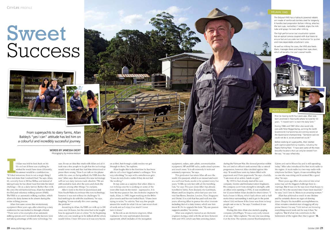 Editorial Photography - Alan Baldey, Tablelands dairy farmer.  Inside story for CityLife magazine.