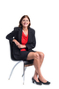 Full length portrait of female real estate agent against white background, Cairns

