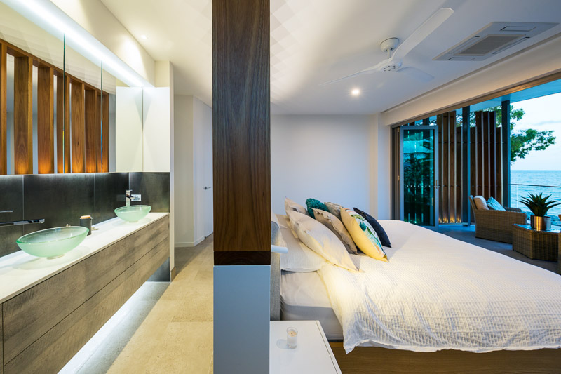 Bedroom and ensuite interior images inside a residential home, Cairns 