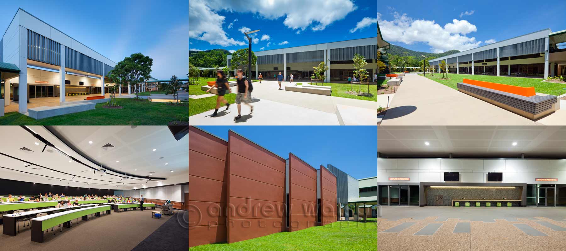 Architecture photography - Crowther Lecture Theatre and Founders Green, James Cook University, Cairns