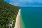 Aerial view along beachside highway, between Cairns and Port Douglas