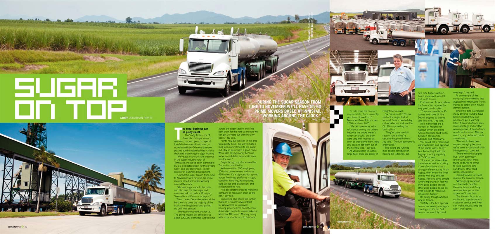 Magazine Photography - Troncs Transport and Columbia Freightliner trucks.  Inside story for Driveline Magazine.