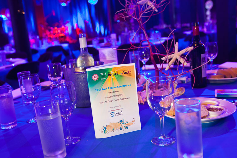 Themed table setting at AVA Annual Conference Gala Dinner in Cairns