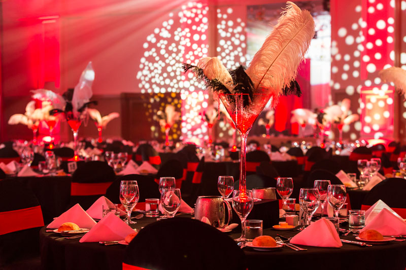 Themed table setting for 2017 Clark Rubber Conference Gala Dinner in Cairns