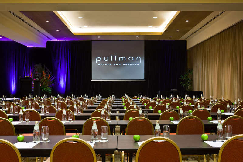 Ballroom set up with seating for a conference at Pullman Reef Hotel Casino, Cairns