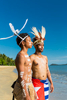 Portrait of male Torres Strait Island and PNG indigenous dancers