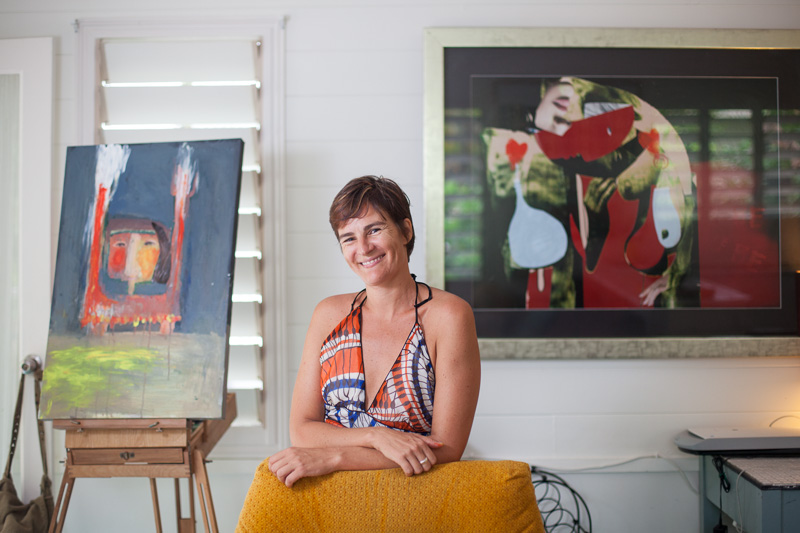 Portrait of artist in home studio, Port Douglas 