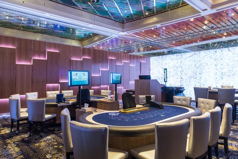 Gaming tables and interior of the Pullman Reef Hotel Casino, Cairns