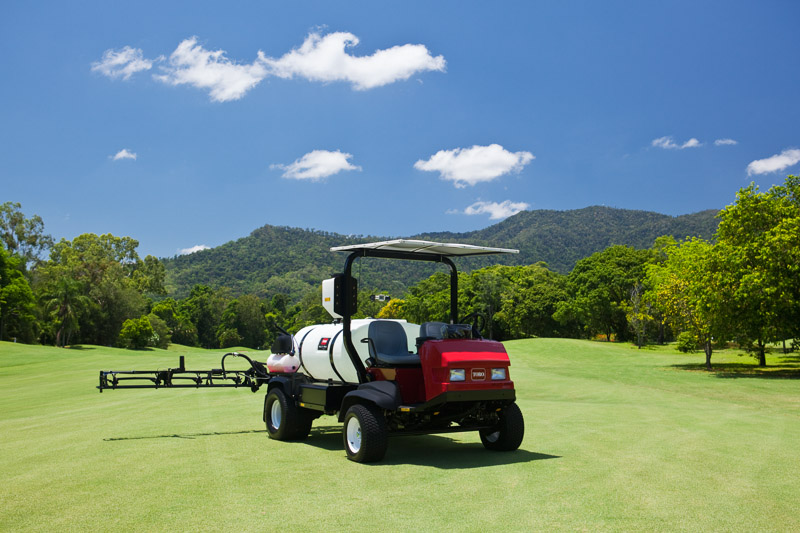 A maintenance sprayer on the Paradise Palms Golf Course, near Cairns for a product photography shoot