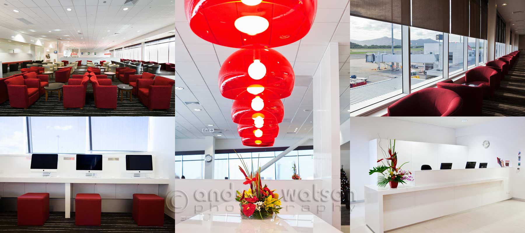 Interiors photography - Qantas Club lounge at Cairns Airport