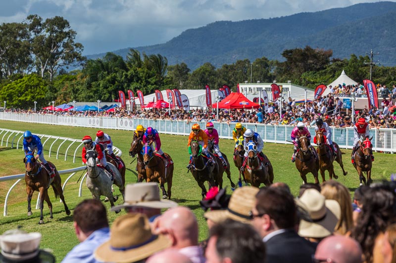 Spectators watching horse racing at Cairns Amateurs Carnival 2015