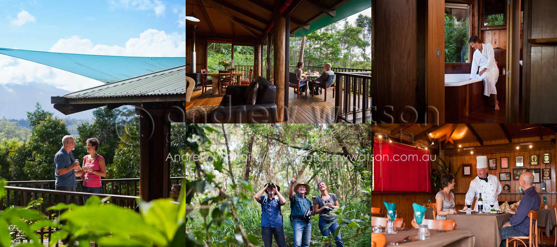 Tourism Photography - Images of couple relaxing at a Wilderness Retreat on the Atherton Tablelands