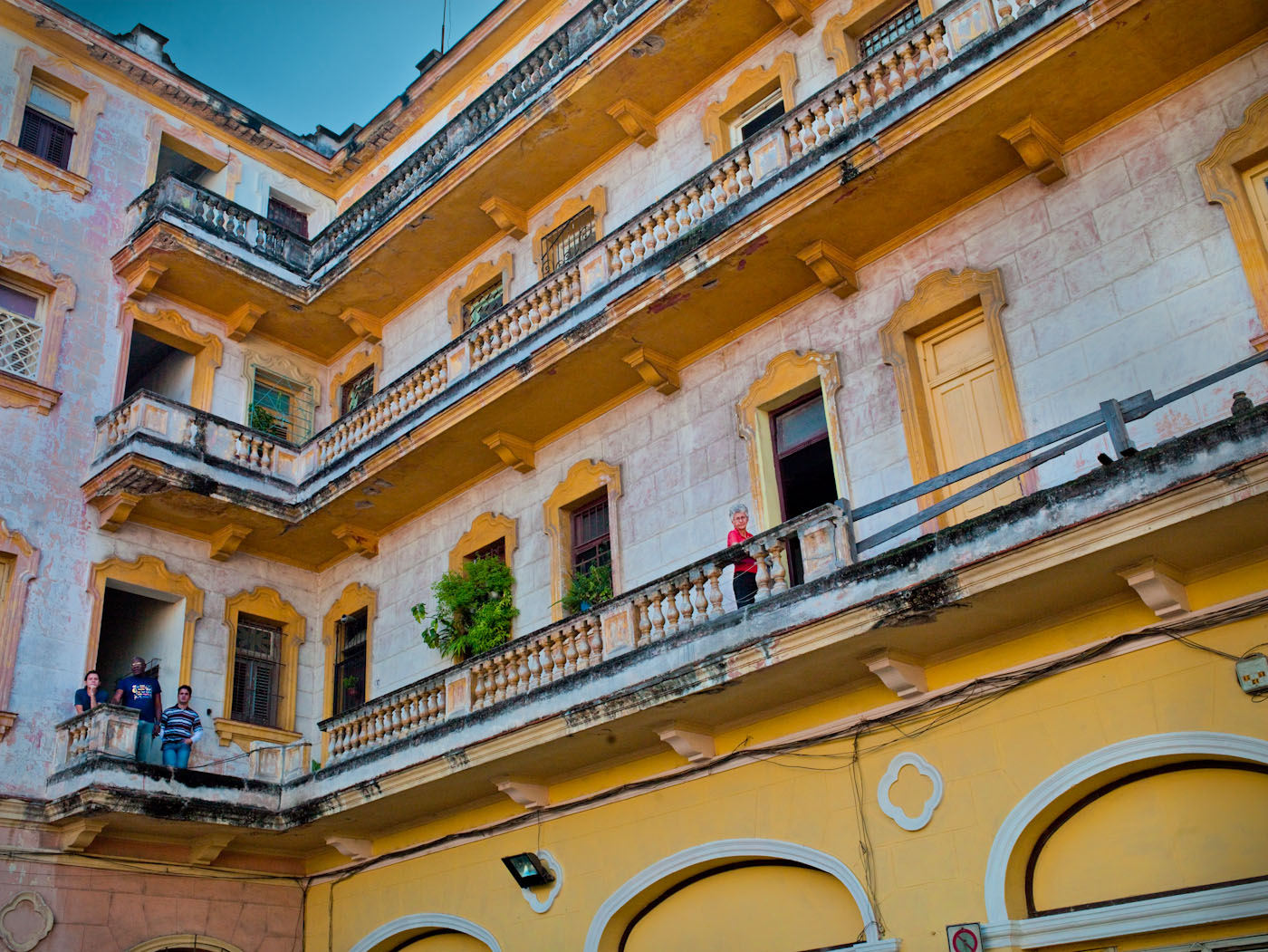 In comparison to the local surroundings this building was striking for its vivid color and its well maintained facade.