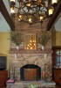 Living Room fireplace of custom designed home by Pavelchak Architecture in Blowing Rock, North Carolina, near Boone.