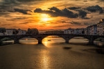 Sunset over the Arno in Florence