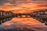 Sunset over the Arno in Florence