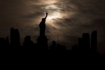 The Statue of Liberty with moonlight
