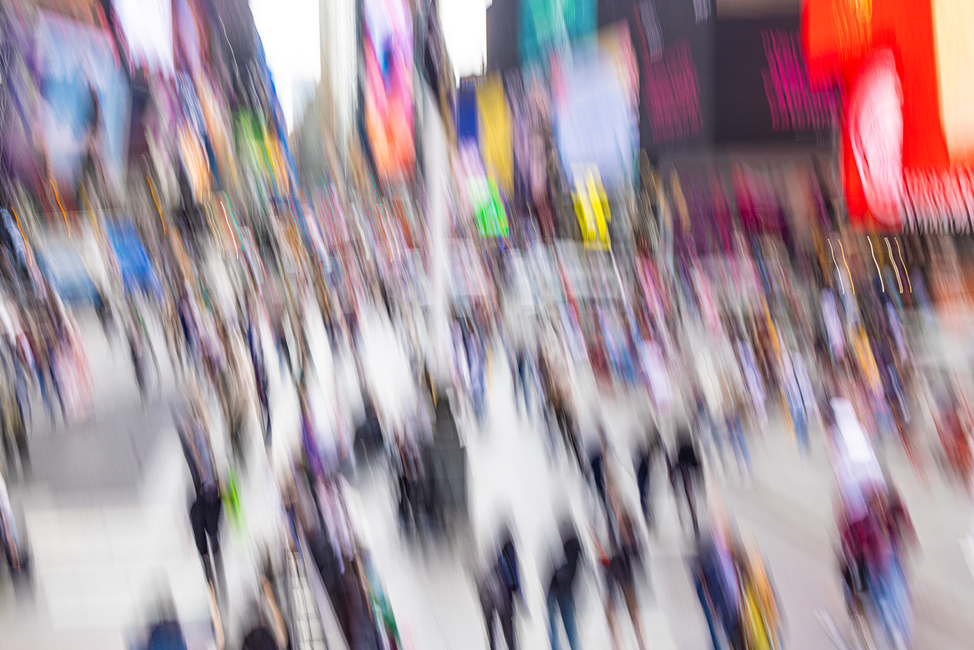 Motion blurs in Times Square