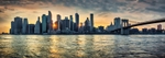 Sunset starburst panorama of NYC