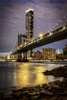 The beautiful Manhattan Bridge after dark