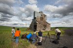 The group shooting the Monster grain elevator