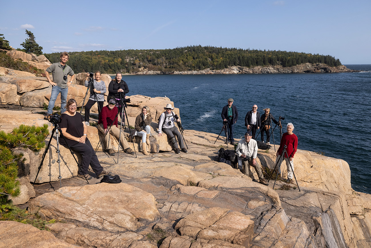 Our amazing group on the cliffs of Acadia