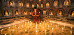 Burmese monk in monastery 