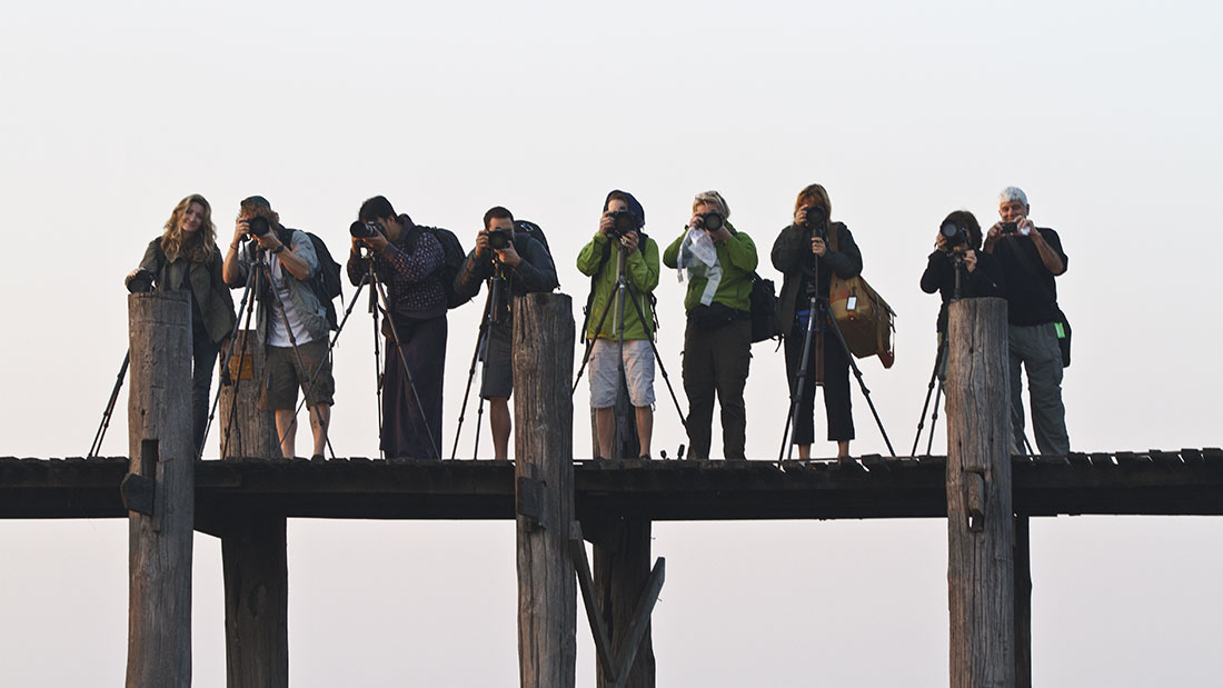 some of our group on the Ubein Bridge