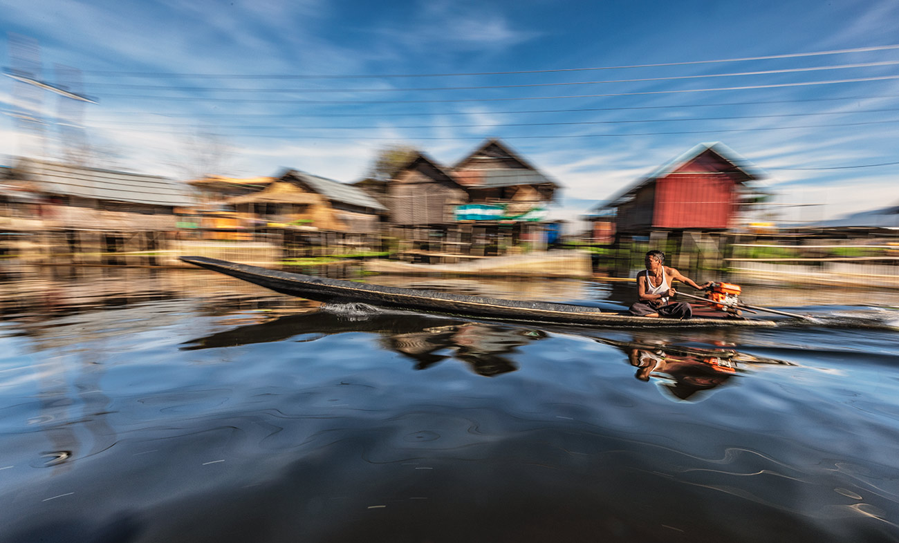 Boatman on Inle Lake, Burma